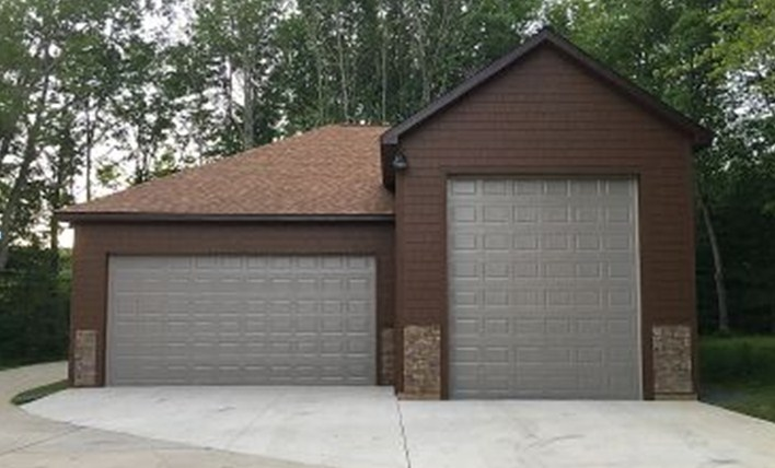 Garasi Model Segitiga Depan Letter L (Bricks Design)