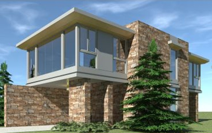 Garasi Modern High Bricks model