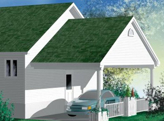 Garasi Terbuka di teras rumah (Full White)