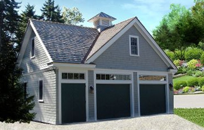 Model Garasi segitiga Triple Garage (Green sand)