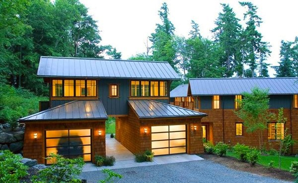 Garasi Rumah tumpang tindih pintu kaca