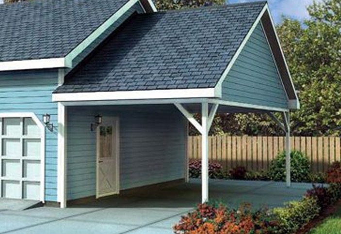 Garasi terusan atap depan open garage