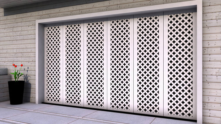 Garasi Mobil Pintu Kayu Background Putih