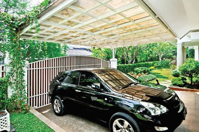 Carport Rumah Minimalis Kanopi penuh