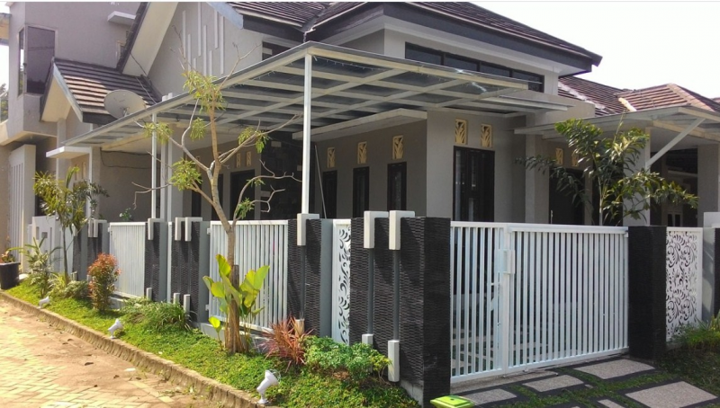 Desain taman carport