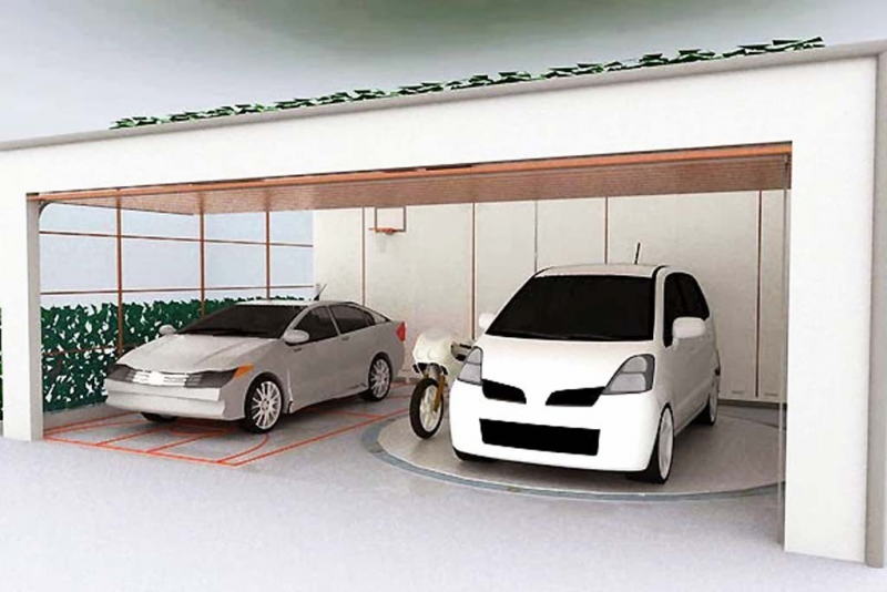 Contoh Desain garasi 2 mobil