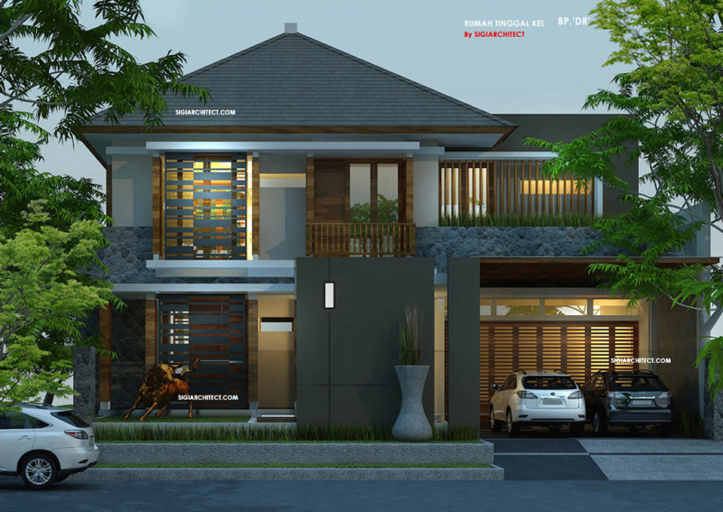 Desain atap rumah dan garasi