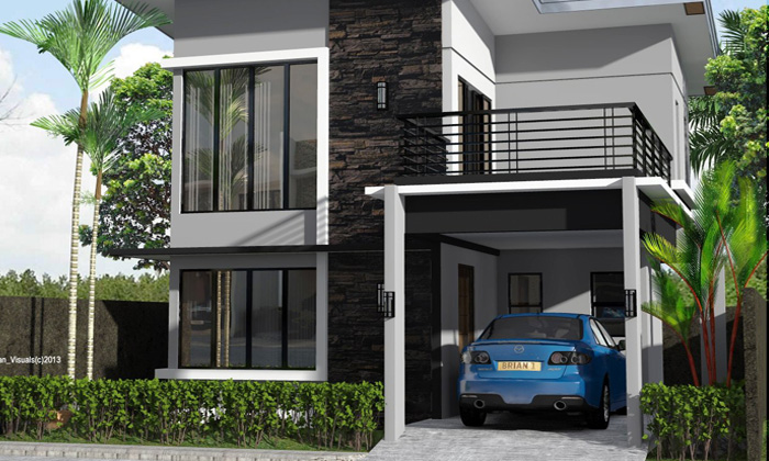 Desain rumah garasi di samping