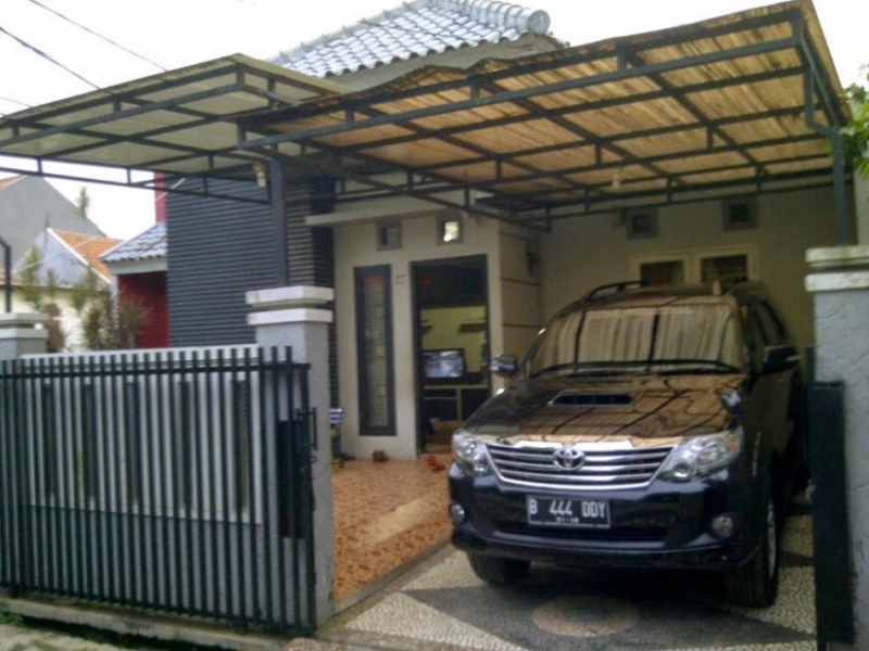 Desain Garasi Rumah 2 kanopi