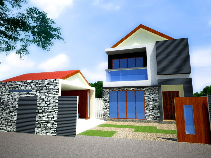 Garasi mobil samping rumah minimalis