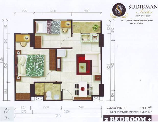 Desain Interior Apartemen 2 Bedroom Di Jakarta