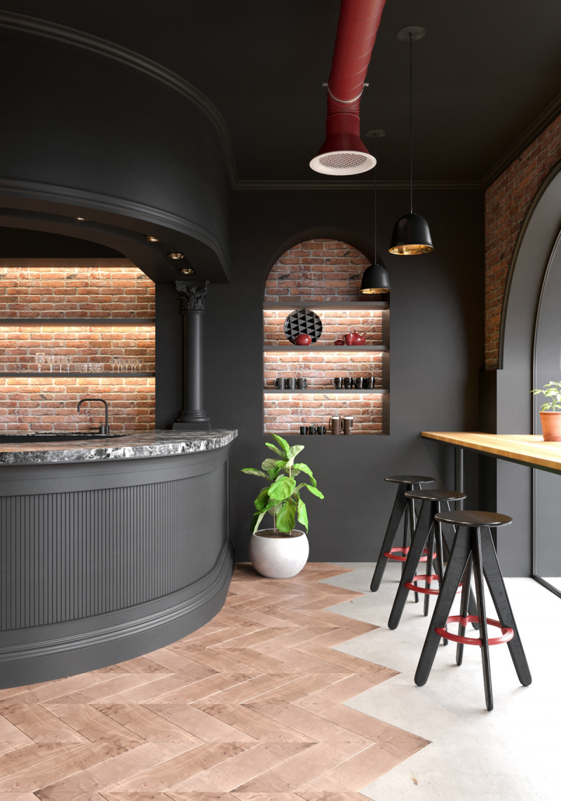 Desain Interior Cafe Ruko Murah