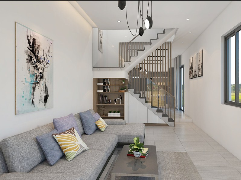 Ruang Tamu Dengan Tangga Minimalis