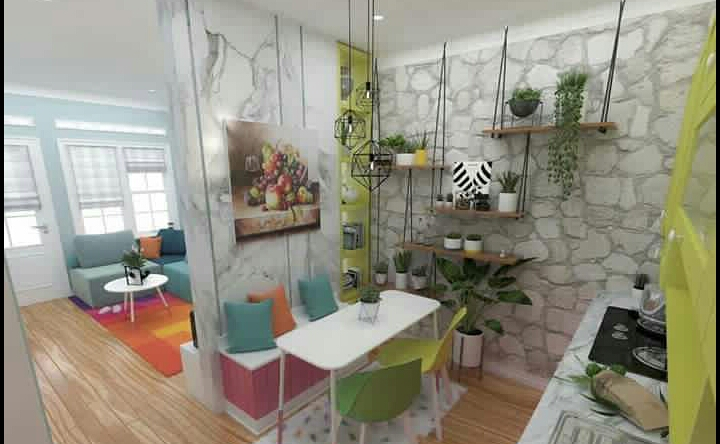 Desain Interior Padukan dinding dengan model yang unik