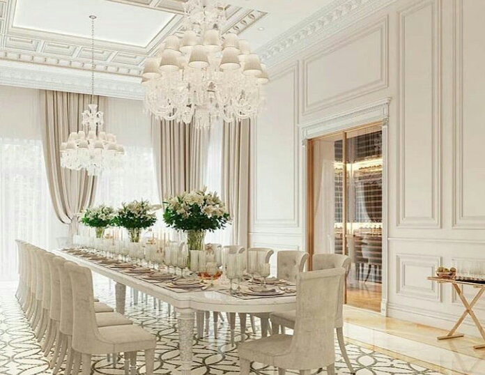 Tambahkan lampu gantung yang mewah di interior rumah modern