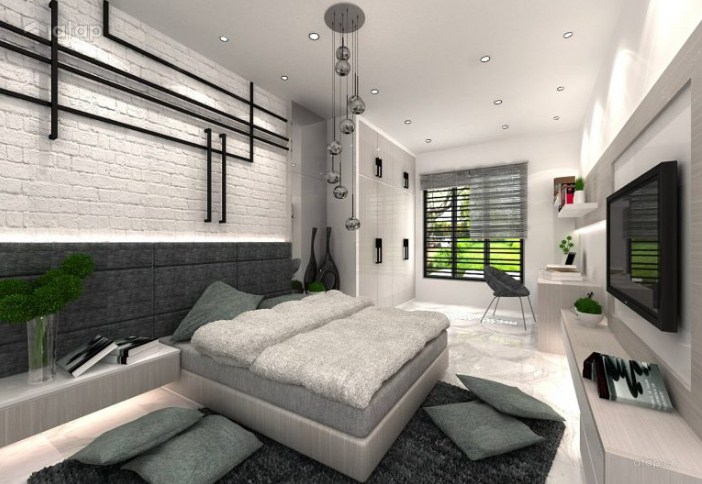 Desain interior kamar tidur ukuran besar