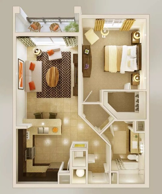 Desain Rumah 1 Kamar