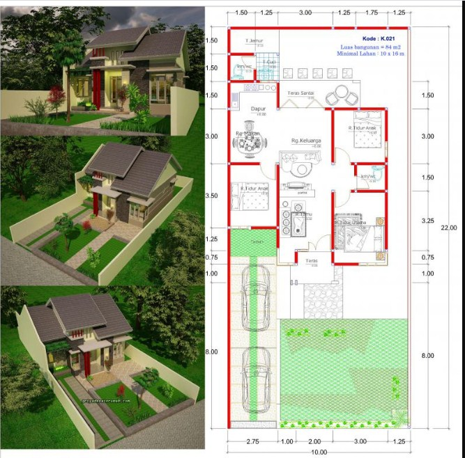 Desain Rumah 10 x 10 meter Mewah
