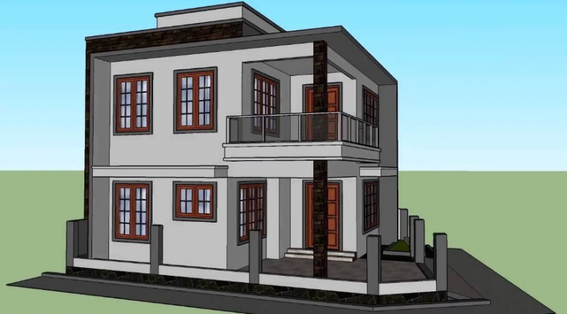 Sketsa Desain Rumah 10 x 10 meter 2 Lantai