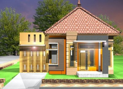 Desain Rumah 1 Lantai dengan atap yang sederhana