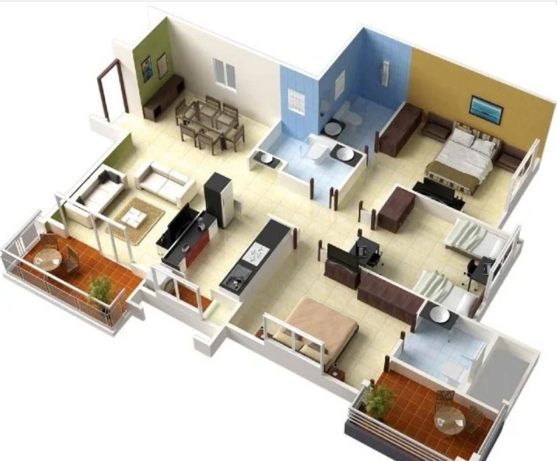 Denah Desain Rumah 3 Kamar Terbaru