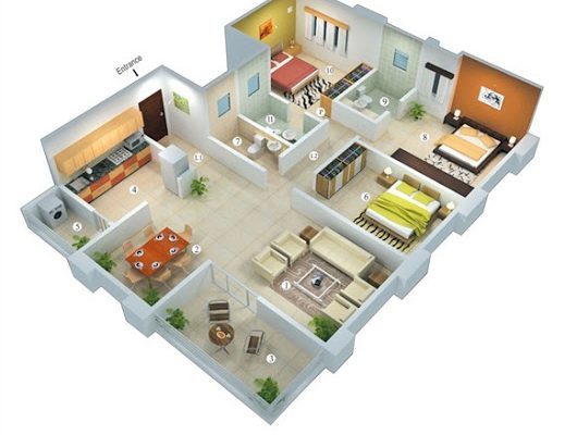 Desain Rumah 3 Kamar ukuran 7 x 9