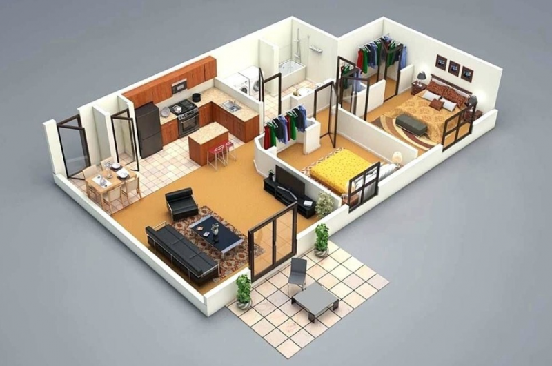 Desain Rumah 2 Kamar Lengkap