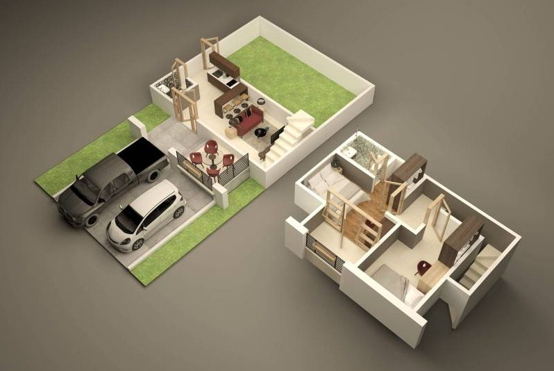 Desain Rumah 2 Kamar Minimalis 2 Lantai