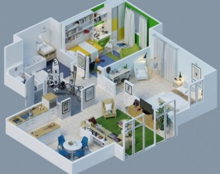 Desain Rumah 2 Kamar Minimalis