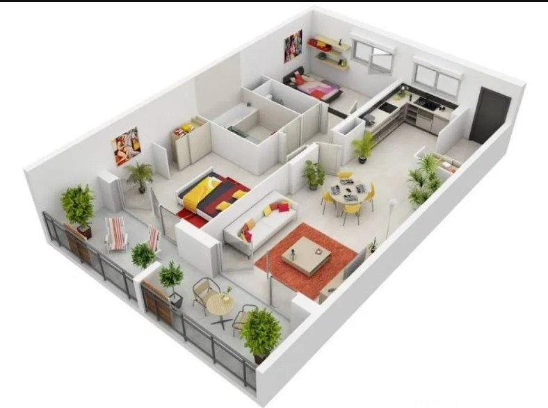 Desain Rumah 2 Kamar Modern