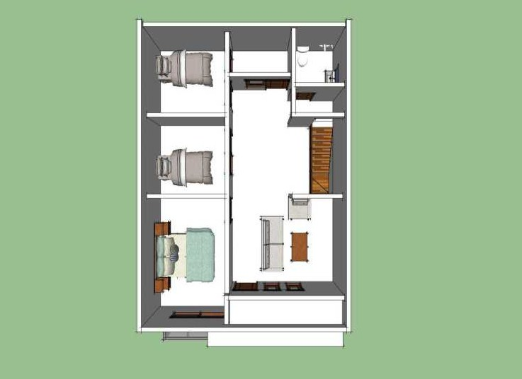 Desain Rumah 2 Kamar Sederhana