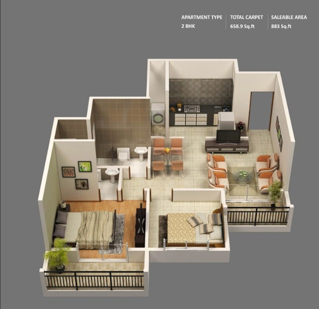 Desain Rumah 2 Kamar Terbaru