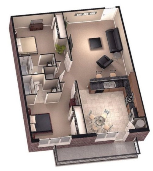 Desain Rumah 2 Kamar Tidur