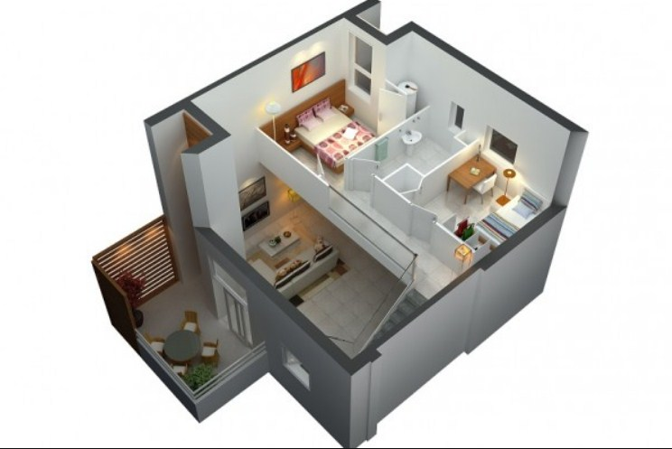 Denah Desain Rumah 2 Lantai Sederhana