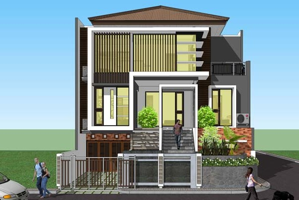 Desain Rumah 3 Lantai Gaya Natural