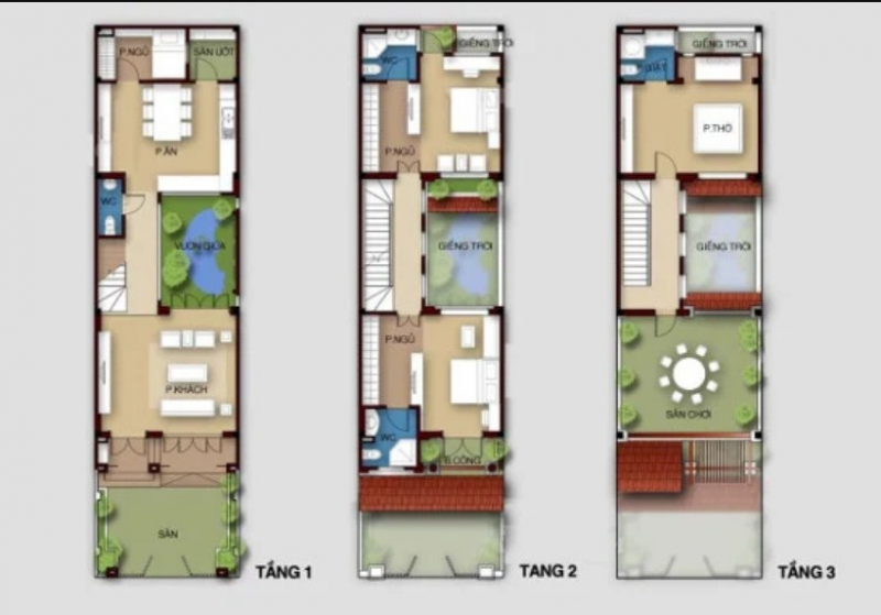 Denah Desain Rumah 3 x 10 Meter 3 Lantai