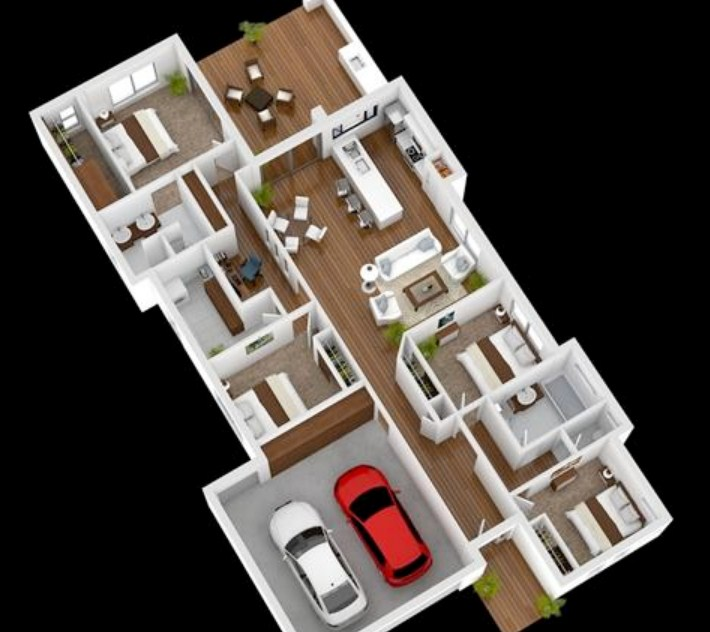 Desain Rumah 4 Kamar Tidur Sederhana