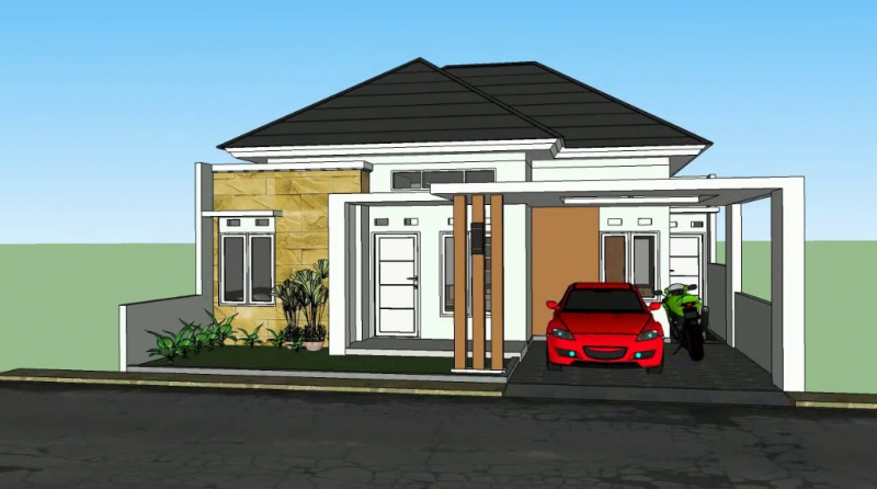 Desain Rumah 10 x 12 Atap Limas