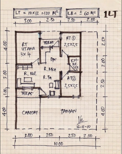 Desain Rumah 10 x 12 Type 120