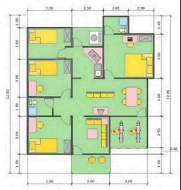 Gambar Denah Desain Rumah 10 x 12