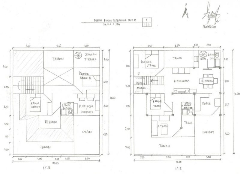 Rencana Desain Rumah 10 x 12
