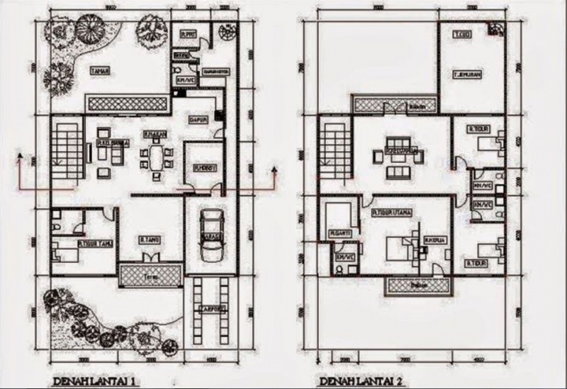 Desain Rumah 5 Kamar 2 Lantai Sederhana