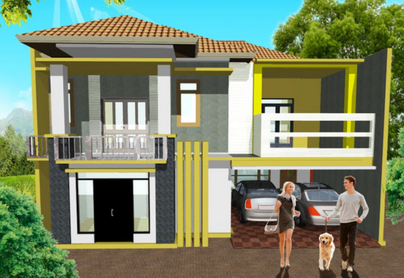 Desain Rumah 5 Kamar Tampak Depan