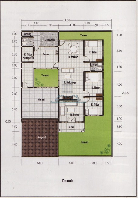 Denah Konsep Desain Rumah 10 x 15
