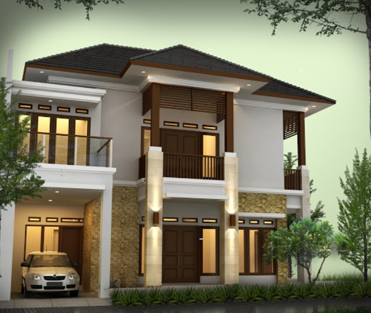 Desain Rumah 10 x 15 2 Lantai Tampak Depan
