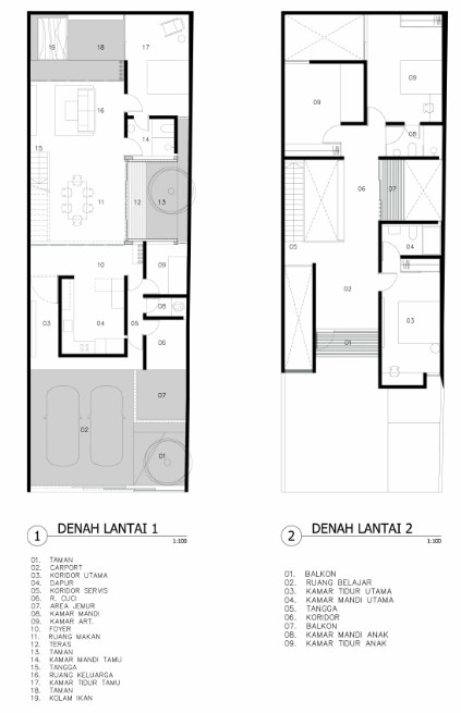 Denah Desain Rumah 4 x 10 2 Lantai