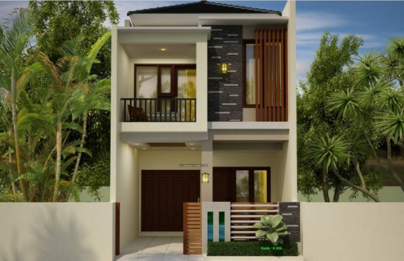 Desain Rumah 4 x 10 2 Lantai Tampak Depan