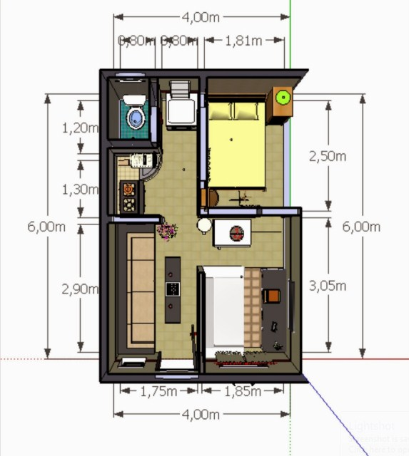 Desain Rumah 4x6 Sederhana