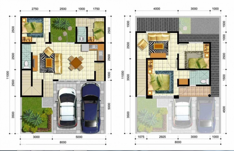 Gambar Denah Desain Rumah 4x6 2 Lantai
