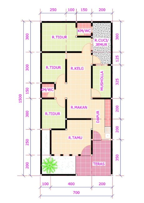 Desain Rumah 5x12 Terbaik